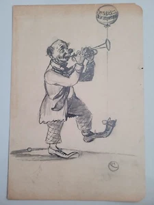 KURT RUEPING INCREDIBLE ORIGINAL ART PENCIL SKETCH DRAWING OF CLOWN 8"x12" (1) - Picture 1 of 6