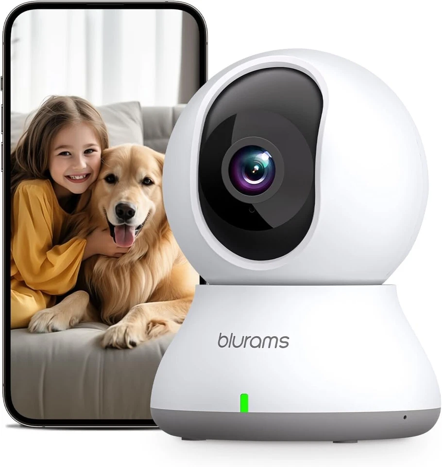 Blurams 2K Indoor Pet Camera WiFi Baby Monitor CCTV Night Vision 2.4Ghz Only - Image 1 of 4