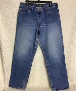 Pantalones de mezclilla EDDIE BAUER para hombre calce relajado pierna recta azul algodón talla 35x32 - Imagen 1 de 11