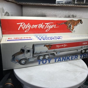 NIB plastic model EXXON toy tanker truck RELY ON THE TIGER fuel tanker semi 14" - Picture 1 of 6