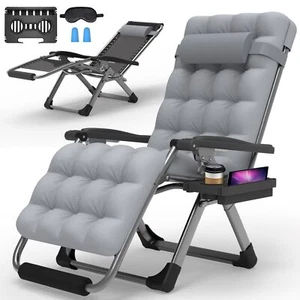 Suteck Zero Gravity Lounge Chair 26In w/Removable Cushion & Headrest DAMAGED BOX - Picture 1 of 11