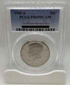 1985-S medio dólar Kennedy a prueba 50c - PCGS PR69DCAM (cameo profundo) - Imagen 1 de 6