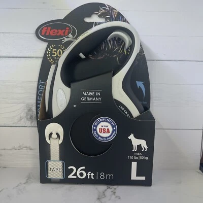Correa retráctil Flexi Comfort para perro 26 pies - gris Foto 1 de 4