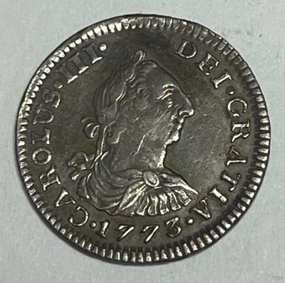 1773 Mexico Mo FM 1/2 Real XF Extra Fine Inverted Mo F M - Image 1 of 2