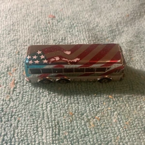 Vintage Micro Machines Galoob 1989 Chrome American Flag Touring Bus - Picture 1 of 6