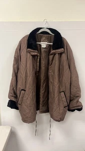 Bryant Park Quilted Jacket 3x Brown Faux Fur Lined Vintage Made In Korea Plus - Picture 1 of 8