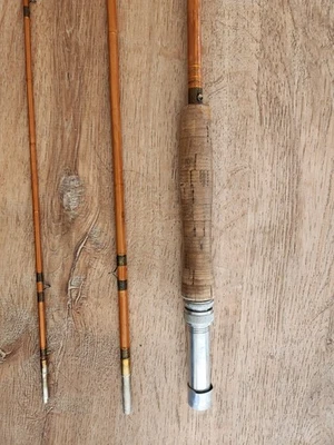 VINTAGE HORROCKS IBBOTSON UTK Split Bamboo  3 Pc + Extra Tip Fly Fishing Rod - Image 1 of 4