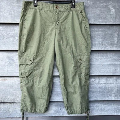 Pantalones al tobillo Tommy Hilfiger para mujer 100 % algodón verde oliva cargo talla 14 NUEVOS NUEVOS CON ETIQUETAS Foto 1 de 4