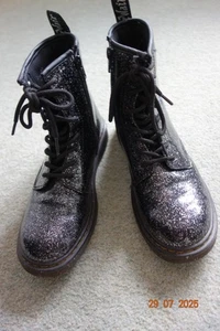 Dr Martens Black Glitter Boots size 4 - Picture 1 of 5