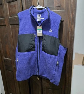 Nike ACG Vest Mens XL Tall Purple Arctic Wolf Polartec Fleece Full Zip Outdoors - Picture 1 of 6