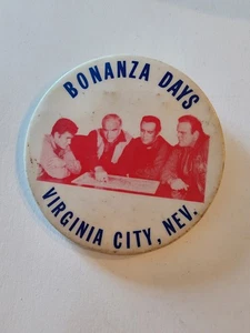 Vintage Bonanza Days Virginia City Nevada NV Bonanza TV Show Pinback Button Pin - Picture 1 of 3
