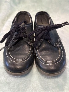 Vintage Jumping Jack's Kid Proof Tie Shoes Black Leather Size 7 - Picture 1 of 8