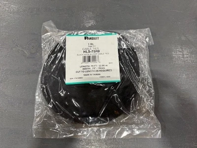 Tira de cable de gancho y bucle Panduit HLS-75R0 Tak-Ty negra rollo de 3/4" de ancho x 75 pies Foto 1 de 2