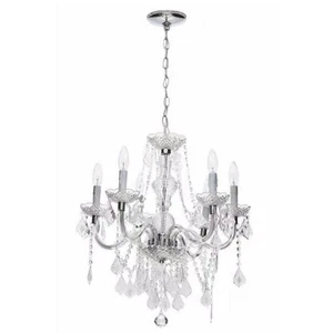 Hampton Bay Maria Theresa 6-Light Chrome with Clear Acrylic Chandelier 189699 - Picture 1 of 2