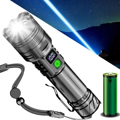 5000000lm Super Bright LED Flashlight Rechargeable Flashlights LED Work Light - Image 1 of 4