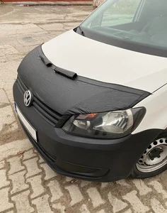 Caddy Motorhaubenbra Abdeckung Leder passend für VW CADDY 2010-15 Schutz Halbhaube schwarz - Bild 1 von 8