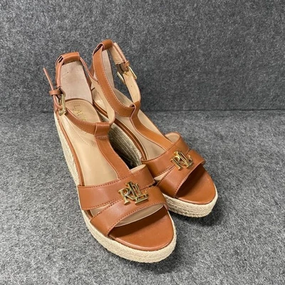 LAUREN RALPH LAUREN Hale Leather Sandals Women's Size 6.5B Polo Tan - Image 1 of 4