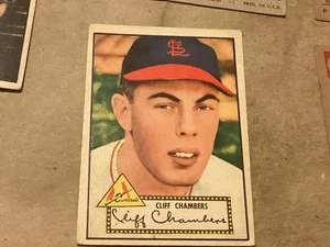 CLIFF CHAMBERS cardinals 1952 TOPPS #68 - EX+ - Lite Corner Wear - No Creases - Picture 1 of 2