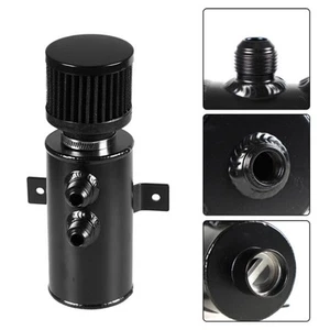 750ML Car Baffled Black Oil Catch Can Overflow Tank Drain Valve&Breather Filter - Bild 1 von 12
