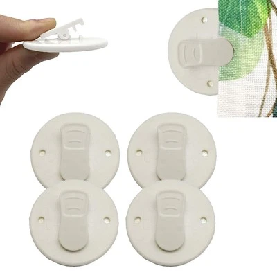 4X White Shower Curtain Clip Windproof Splash Guard Self-Adhesive Curtain Clip - Image 1 of 4