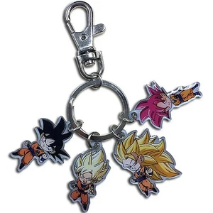 Dragon Ball Super - Chibi Goku &amp; Super Saiyajin Formen Anhänger Schlüsselanhänger (Metall) - Bild 1 von 1