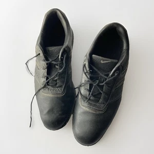 Nike Men's Golf Shoes Black Leather Soft Spike US 10 - Picture 1 of 7