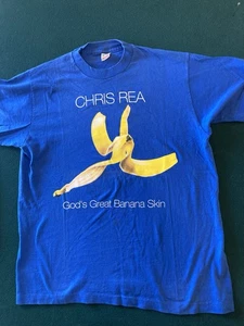 Chris Rea Original Tour T-Shirt Gr. XL "God's Great Banana Skin" 90s blau Tee - Bild 1 von 7