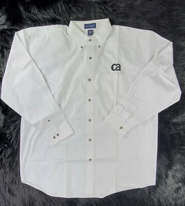 MENS VELOCITY BUTTON-DOWN LONG SLEEVE SHIRT WHITE COTTON/POLYESTER XLARGE NWT - Picture 1 of 7