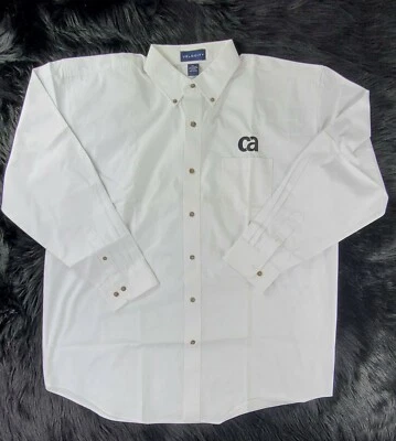 MENS VELOCITY BUTTON-DOWN LONG SLEEVE SHIRT WHITE COTTON/POLYESTER XLARGE NWT - Image 1 of 4