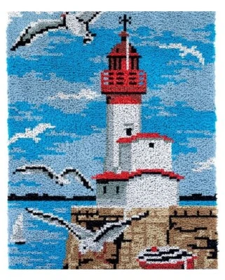 Seaside Lighthouse Rug Latch Hooking Kit (85x58cm) - Image 1 of 4
