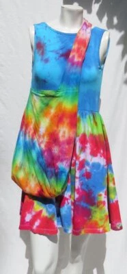 ASOS Women’s Colorful Tie Dye Cotton Jersey Dress US XS 2 UK 6 EU 34  + Bag! EUC - Image 1 of 4
