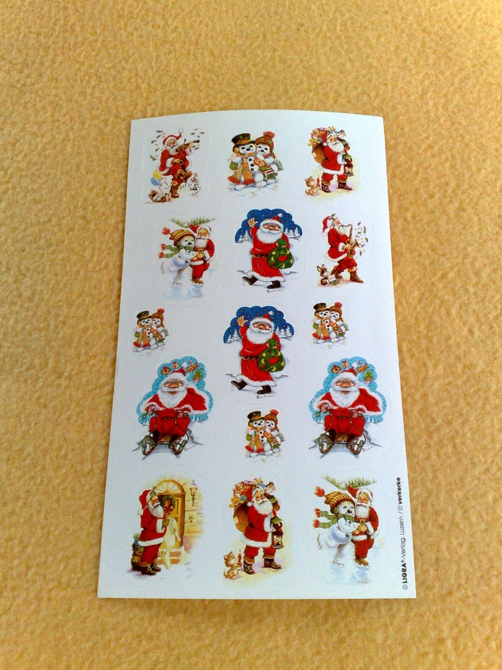Sticker Sammelsticker Winter Weihnachten Schneemann Nikolaus Weihnachtsmann - Bild 1 von 1