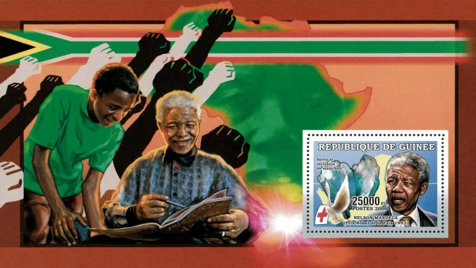 Guinea 2006 - Nelson Mandela, Premio Nobel de la Paz - Hoja de recuerdo - MNH Foto 1 de 1