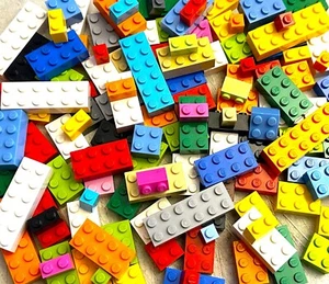 50 LEGO Basic Bricks Blocks Sizes 1x1 1x2 2x2 2x4 2x6 bulk lot mix colors large - Picture 1 of 12