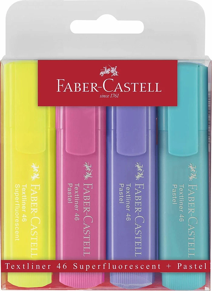 Faber-Castell 154610 - Textmarker Textliner 1546, 1 - 5 mm, 4er Etui, pastell - Bild 1 von 1