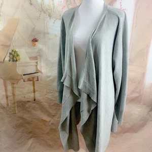 NUEVO H By Halston Mujer’s Cárdigan Gris Drapeado Talla 1X - Imagen 1 de 8