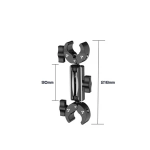Motorcycle Riding Bracket Metal Clamp Arm Dual Clamp For 25mm 1 inch Ball Head - Picture 1 of 10