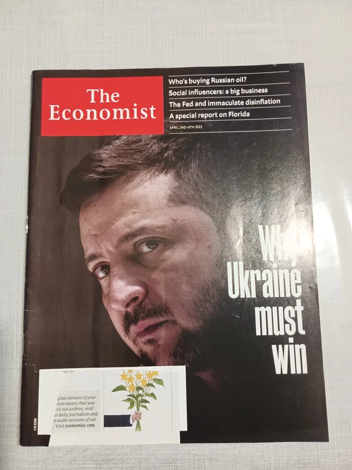 The Economist Magazine April 2nd - 8th 2022 Ukraine VOLODYMYR ZELENSKY cover - Image 1 of 1