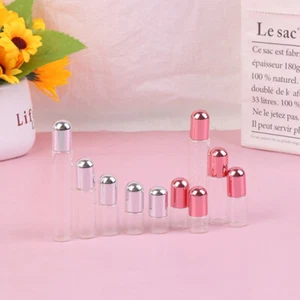 1/2/3/5/10ml Glass Roll On Essential Oil Empty Perfume Roller Ball Bottle Tra-JN - Picture 1 of 18