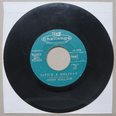 JERRY WALLACE LIFE'S A HOLIDAY/I CAN SEE AN ANGEL WALKING VINYL 45 VG 27-79 - Image 1 of 2
