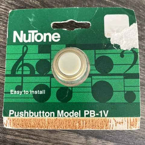 NOS Genuine Nutone Doorbell Push Button Brass Bezel Rim Model PB-1V MCM VTG Cover