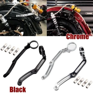 Chrome/Black Remote Reservoir Mount Bracket For Harley Touring Rear Shocks 14-22 - Bild 1 von 9