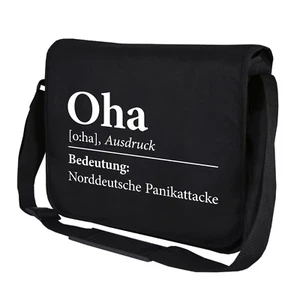 Oha Norddeutsche Panikattacke Moin Nordsee Sprüche Umhängetasche Messenger Bag - Bild 1 von 3