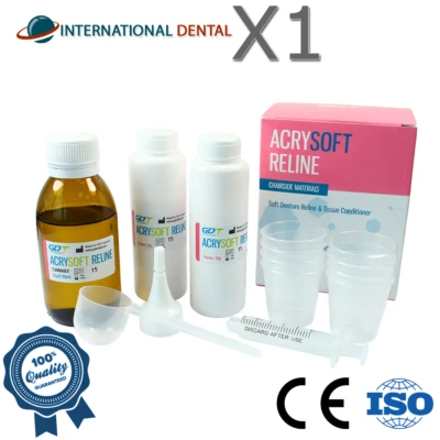 Polvo acondicionador de tejidos y reline dentadura GDT AcrySoft 2x50 g + líquido 100 ml - Imagen 1 de 4