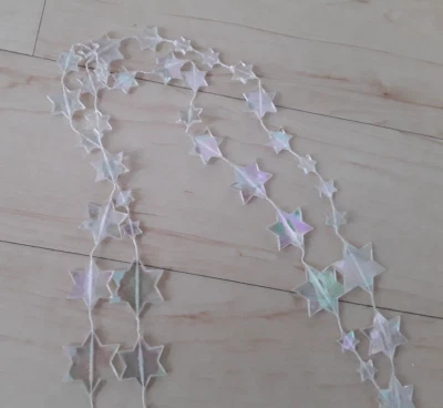 2,4 m Perlenkette Sternenkette Perlenband Perlengirlande Weihnachtsbaumkette - Bild 1 von 2