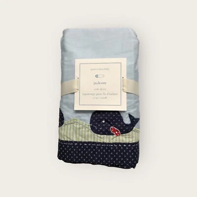 Pottery Barn Jackson Юбка для Кроватки Киты Рыба Новая - Изображение 1 из 4