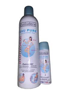 Evoluderm Eau Atomiseur Pure Water Tones & Moisturizes 13.5 Oz With Travel Size - Picture 1 of 2