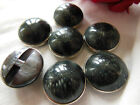 Lot 6 boutons vintage bombé anciens gris à pied 2,1 cm ref 1370