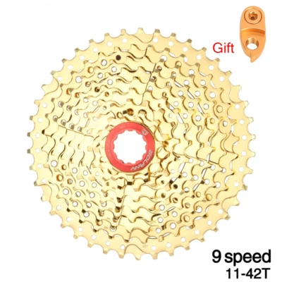 9 Speed Cassette Gold 42T Flywheel Mountain Bike Freewheel Bicycle Accessories - Image 1 of 4