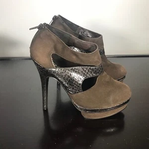 Marco Santi "Iris" Sz 8, Brown Suede Platform High 5" Heel Pumps. Nice - Picture 1 of 8
